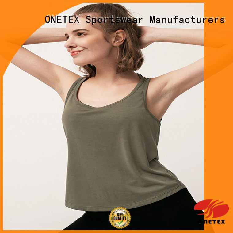 ONETEX sweat breathable fabric gym wear clothes manufacturer for Exercise