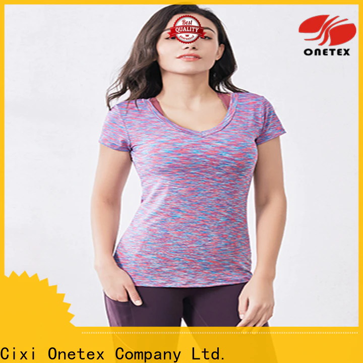 high quality fabrics womens running shirts supplier for work out